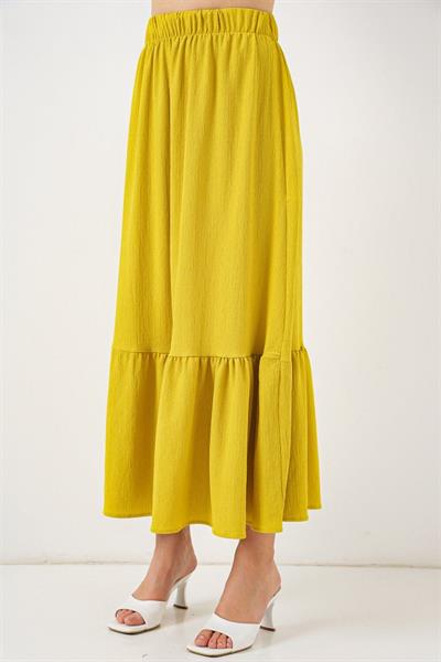 1886 Uzun Örme Etek - Hardal