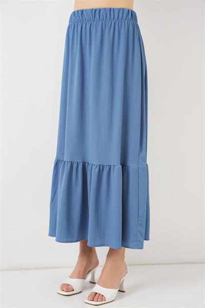 1886 Uzun Örme Etek - İndigo