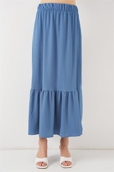 1886 Uzun Örme Etek - İndigo