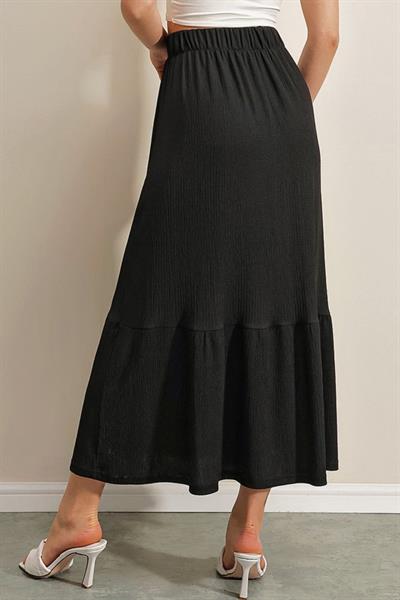 1886 Uzun Örme Etek - Siyah