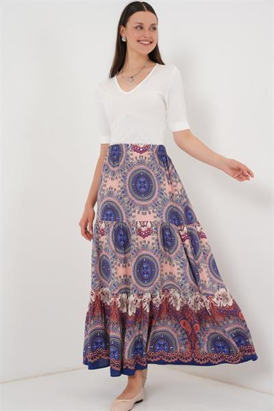 1898 Desenli Uzun Etek - Saks
