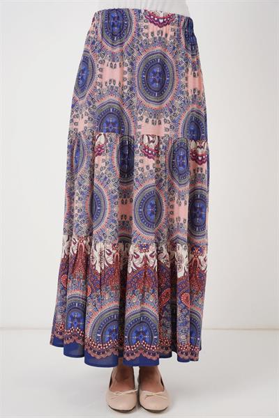 1898 Desenli Uzun Etek - Saks