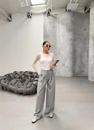 230 Gr Poly Viscose Full Lycra Pi̇leli̇ Palazzo Pantolon