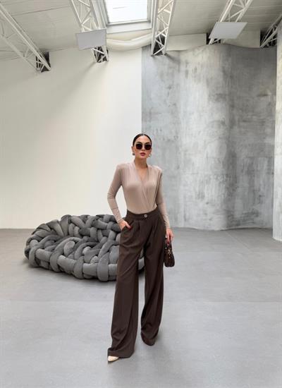 230 Gr Poly Viscose Full Lycra Pi̇leli̇ Palazzo Pantolon