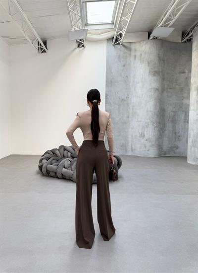 230 Gr Poly Viscose Full Lycra Pi̇leli̇ Palazzo Pantolon