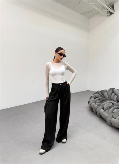 230 Gr Poly Viscose Full Lycra Pi̇leli̇ Palazzo Pantolon