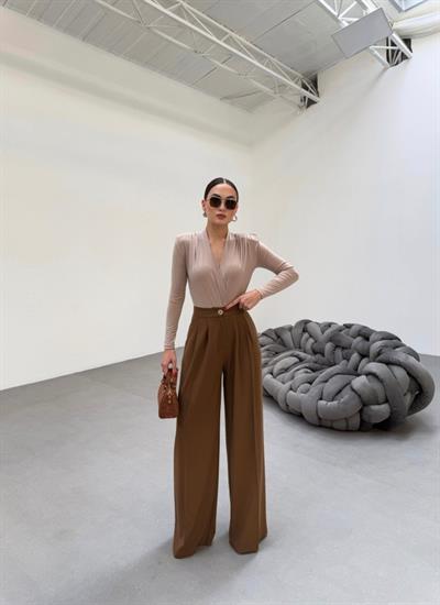 230 Gr Poly Viscose Full Lycra Pi̇leli̇ Palazzo Pantolon