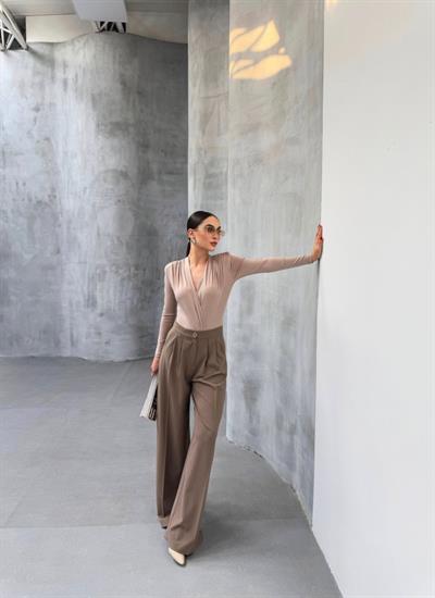 230 Gr Poly Viscose Full Lycra Pi̇leli̇ Palazzo Pantolon