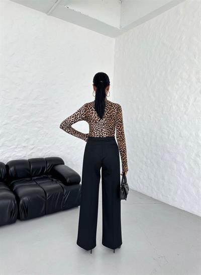 230 Gr Poly Viscose Lycra Metal Düğme Palazzo Pantolon