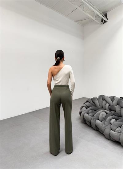 230 Gr Poly Viscose Lycra Metal Düğme Palazzo Pantolon