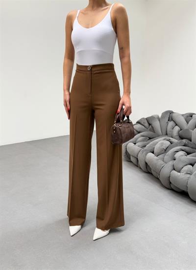 230 Gr Poly Viscose Lycra Metal Düğme Palazzo Pantolon