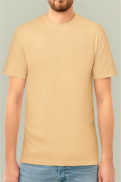 24/1 Düz Arka Sizin Tasarımınız Oversize T-shirt - Bej