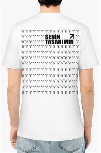 24/1 Düz Arka Sizin Tasarımınız Oversize T-shirt - Beyaz
