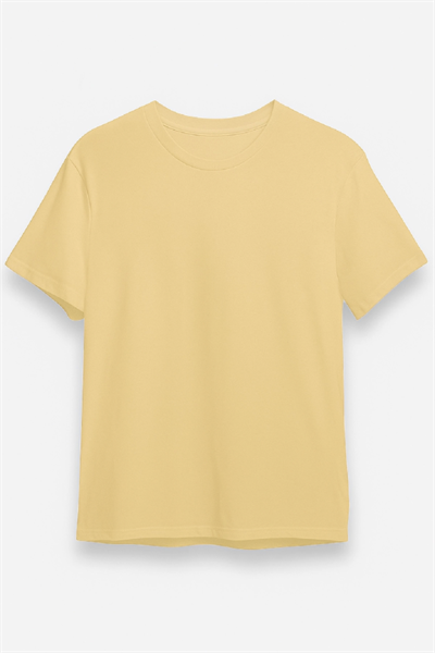 24/1 Düz Arka Sizin Tasarımınız Oversize T-shirt - Bej