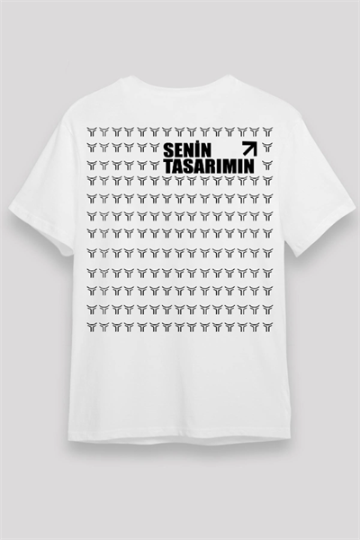 24/1 Düz Arka Sizin Tasarımınız Oversize T-shirt - Beyaz