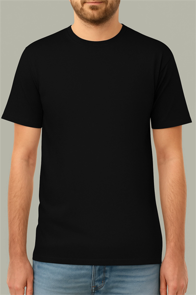 24/1 Düz Arka Sizin Tasarımınız Oversize T-shirt - Siyah