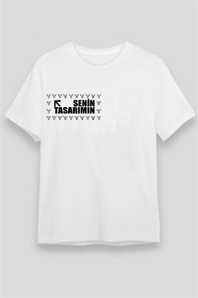 24/1 Düz Ön Sizin Tasarımınız Oversize T-shirt - Beyaz