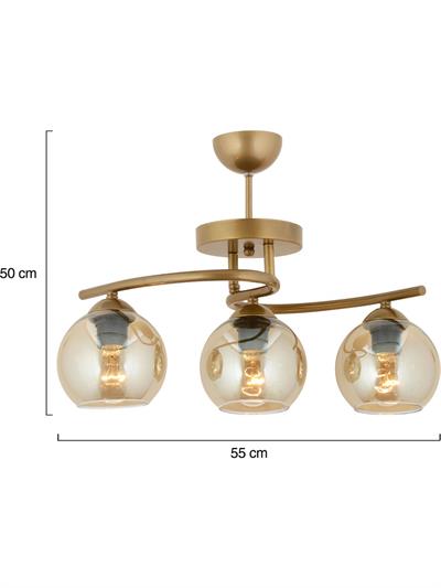 3 lü Eskitme Bal Camlı Modern Avize