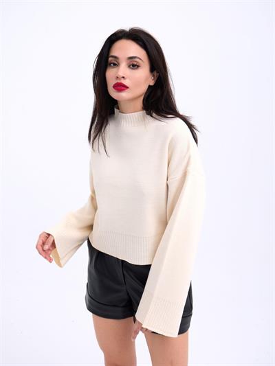 3628 KOL GENİŞ KAZAK-KREM