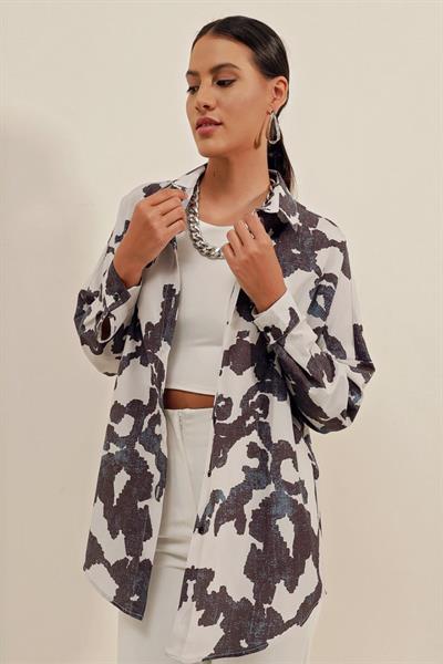 3900 Oversize Uzun Basic Gömlek - D. Siyah