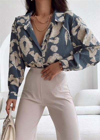 3900 Oversize Uzun Basic Gömlek - V. Antrasit