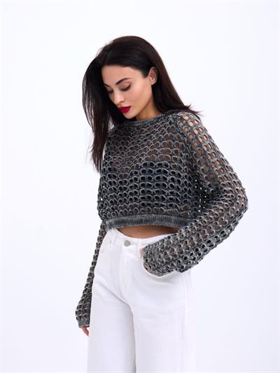 3958 TRİKO FİLE BOLERO-ANTRASİT