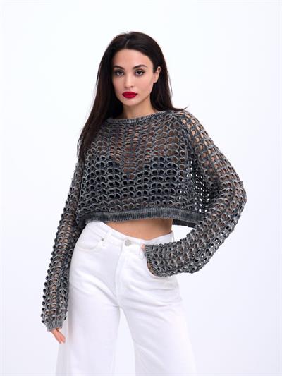 3958 TRİKO FİLE BOLERO-ANTRASİT