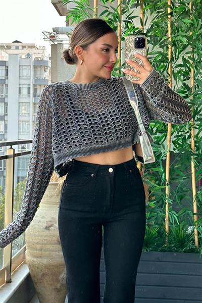 3958 TRİKO FİLE BOLERO-ANTRASİT