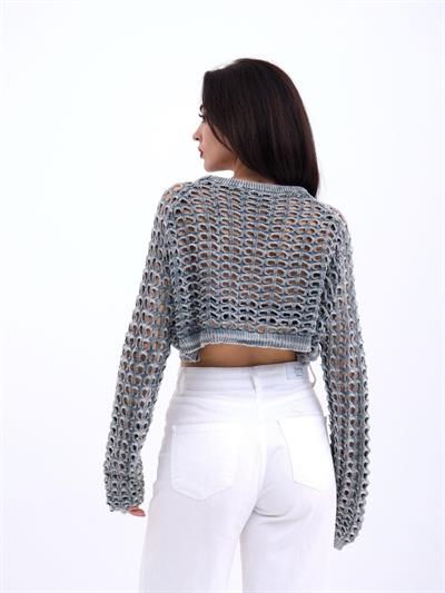 3958 TRİKO FİLE BOLERO-GRİ