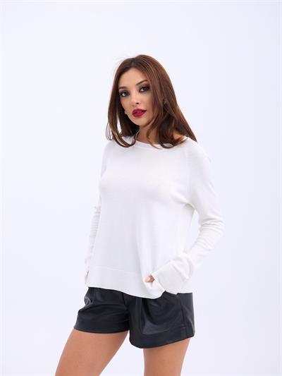 4201 TRİKO SIFIR YAKA BASİC SALAŞ-EKRU