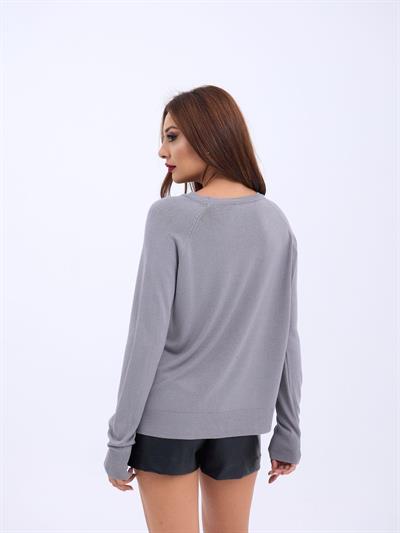 4201 TRİKO SIFIR YAKA BASİC SALAŞ-GRİ