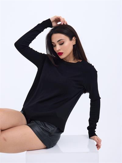 4201 TRİKO SIFIR YAKA BASİC SALAŞ-SİYAH