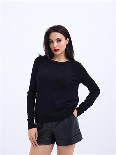 4201 TRİKO SIFIR YAKA BASİC SALAŞ-SİYAH