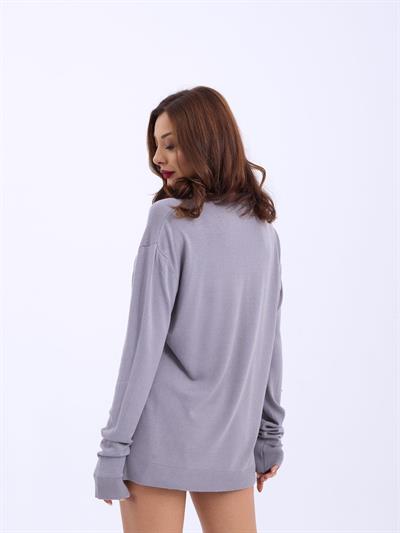 4202 TRİKO V YAKA BASİC SALAŞ-GRİ