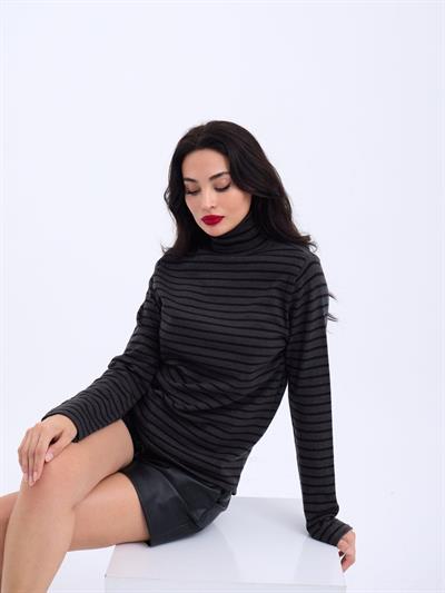 4213 TRİKO ÇİZGİLİ BALIKÇI SALAŞ-ANTRASİT-SİYAH