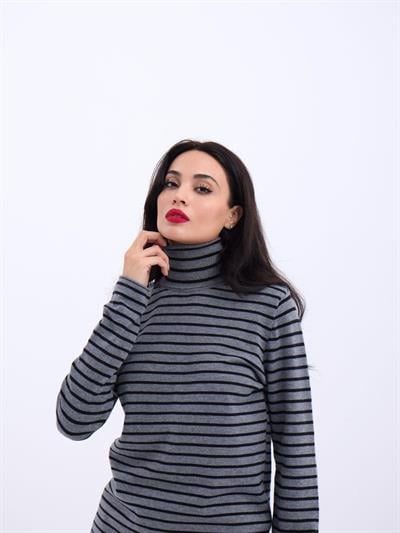 4213 TRİKO ÇİZGİLİ BALIKÇI SALAŞ-GRİ-SİYAH