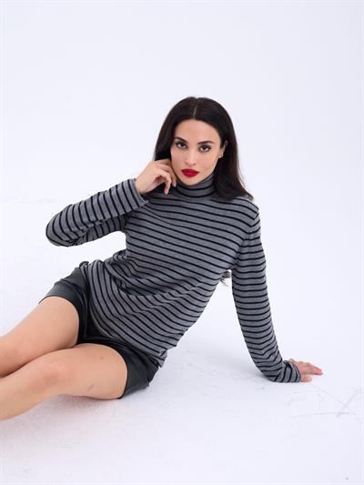 4213 TRİKO ÇİZGİLİ BALIKÇI SALAŞ-GRİ-SİYAH