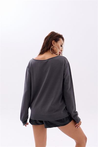 4216 TRİKO DÜZ SALAŞ KAZAK-ANTRASİT