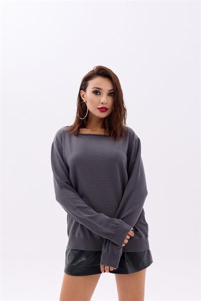 4216 TRİKO DÜZ SALAŞ KAZAK-ANTRASİT