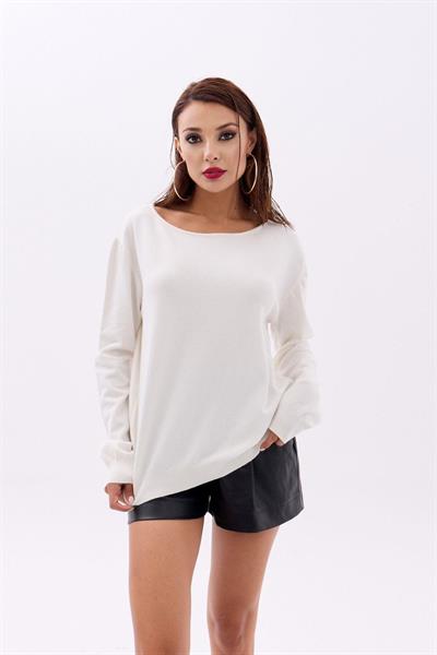 4216 TRİKO DÜZ SALAŞ KAZAK-EKRU