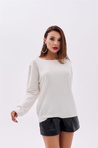 4216 TRİKO DÜZ SALAŞ KAZAK-EKRU