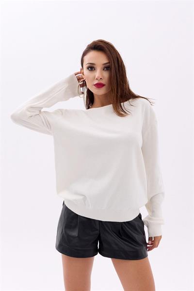 4216 TRİKO DÜZ SALAŞ KAZAK-EKRU