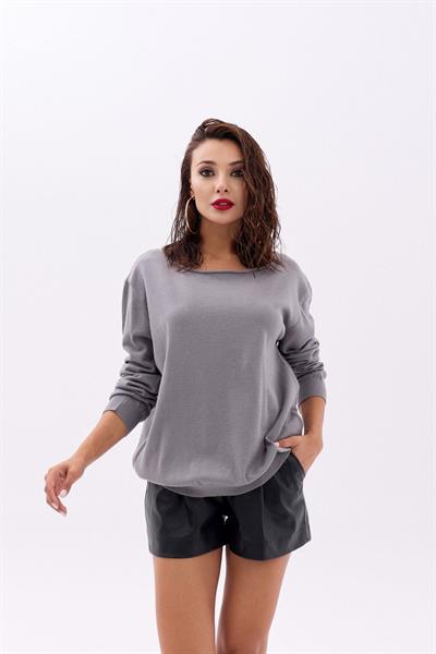 4216 TRİKO DÜZ SALAŞ KAZAK-GRİ