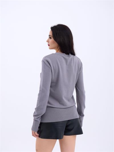 4217 TRİKO BASİC KAZAK-GRİ