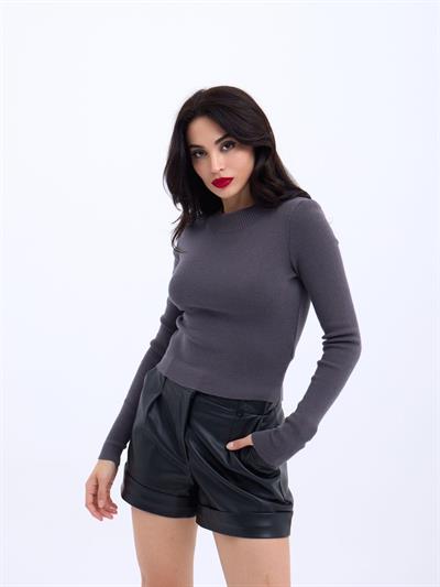 42201 TRİKO BASİC KAZAK-ANTRASİT