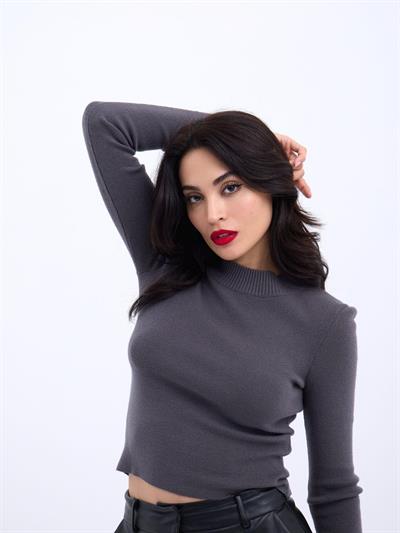 42201 TRİKO BASİC KAZAK-ANTRASİT