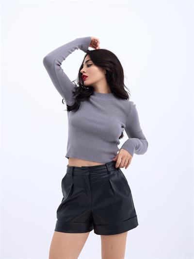 42201 TRİKO BASİC KAZAK-GRİ