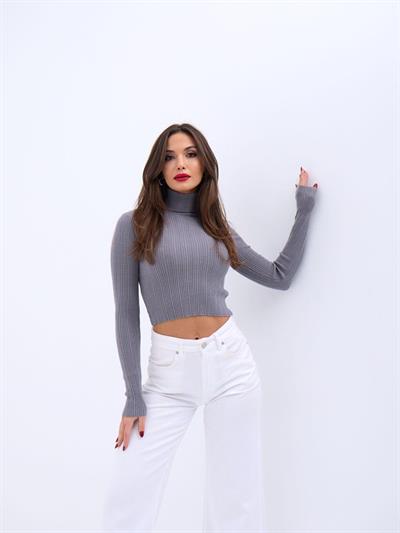 42231 TRİKO BALIKÇI KAZAK-GRİ