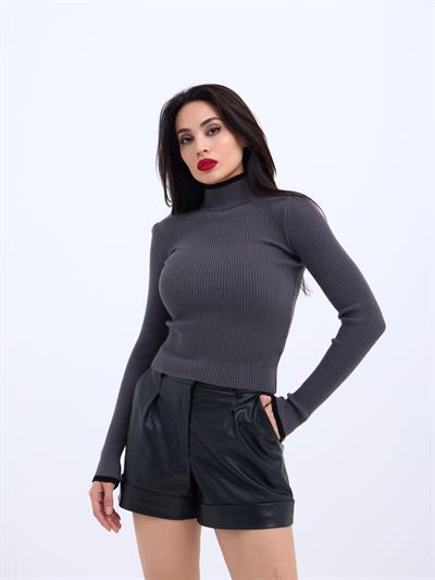 42251 TRİKO BALIKÇI FİTİLLİ KAZAK-ANTRASİT-SİYAH