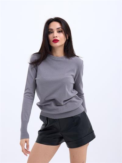 42281 TRİKO SALAŞ KAZAK-GRİ